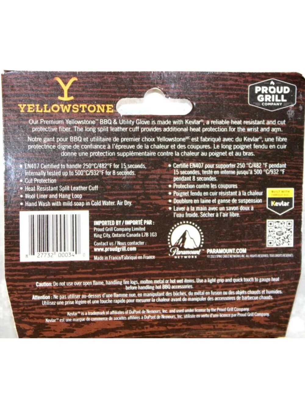 Authentic Yellowstone Leather, Wool made with Kevlar Heat Resistance Grill Glove